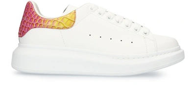 Alexander Mcqueen Larry Leather Sneakers In White Multi