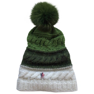 Pre-owned Moncler Green Raccoon Hat