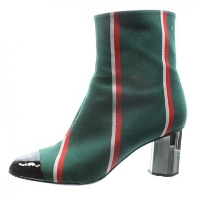 Pre-owned Marco De Vincenzo Cloth Ankle Boots In Green