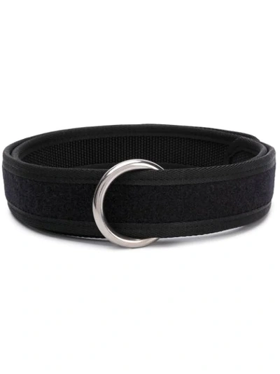 Random Identities Ring-buckle Touch-strap Belt In Black