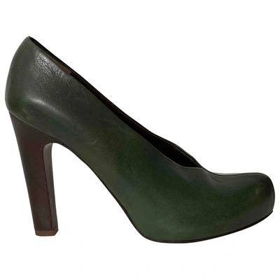 Pre-owned Hoss Intropia Green Leather Heels