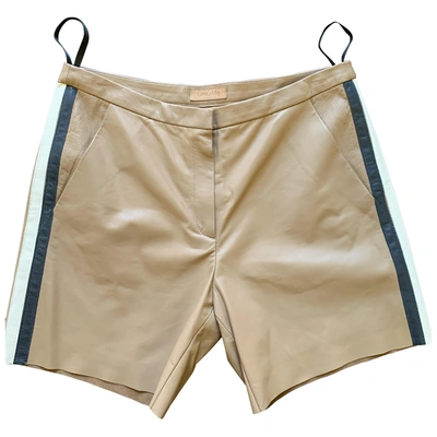 Pre-owned Drome Leather Shorts In Beige