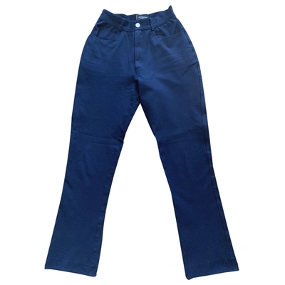 Pre-owned Joseph Straight Pants In Navy