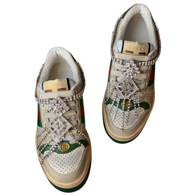 Pre-owned Gucci Screener Leather Trainers In Multicolour