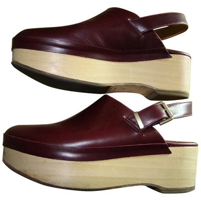 Pre-owned Vanessa Bruno Burgundy Leather Mules & Clogs