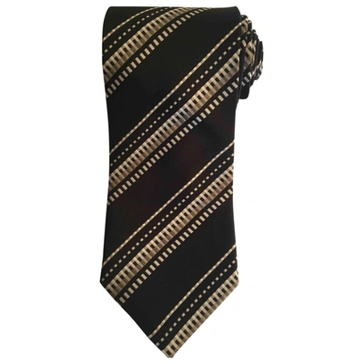 Pre-owned Giorgio Armani Silk Tie In Black
