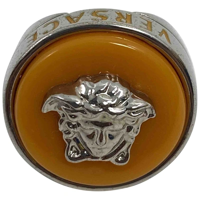 Pre-owned Versace Medusa Ring In Orange