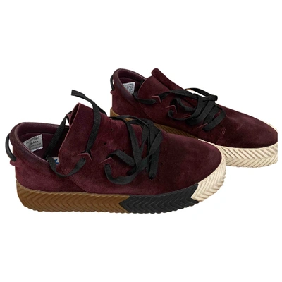 Pre-owned Adidas Originals By Alexander Wang Burgundy Suede Trainers