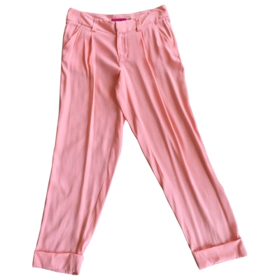 Pre-owned Alice And Olivia Silk Carot Trousers In Pink