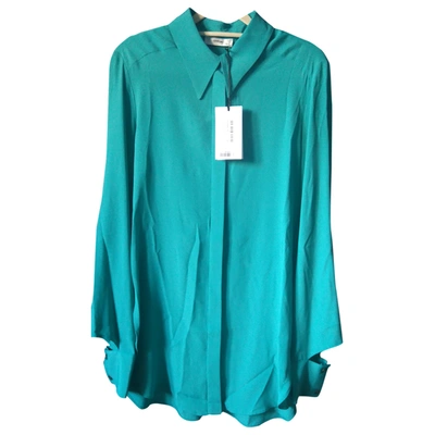 Pre-owned Mauro Grifoni Silk Blouse In Turquoise
