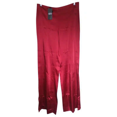 Pre-owned Alberta Ferretti Large Pants In Red