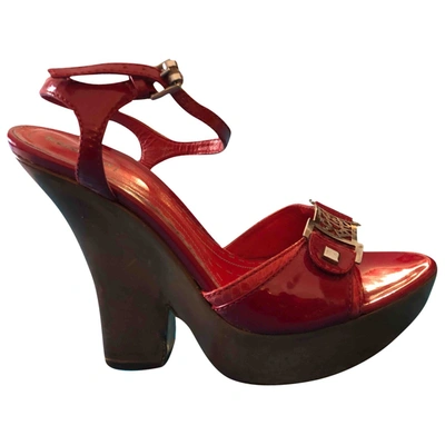 Pre-owned Baldinini Patent Leather Sandal In Red