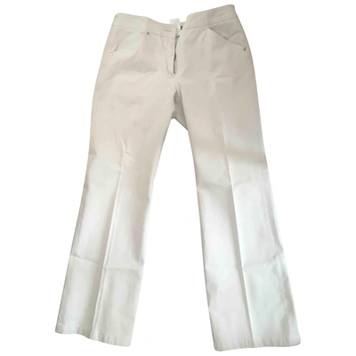 Pre-owned Max Mara Straight Trousers In Beige