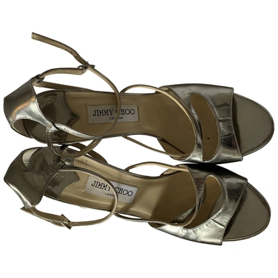 Pre-owned Jimmy Choo Lance Leather Sandals In Gold