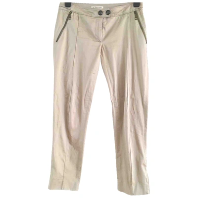 Pre-owned Burberry Straight Trousers In Beige