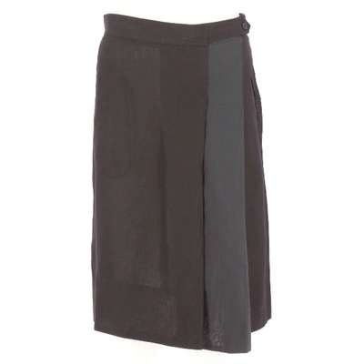 Pre-owned Comptoir Des Cotonniers Linen Skirt In Black