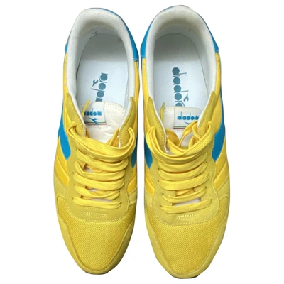 Pre-owned Diadora Cloth Low Trainers In Yellow