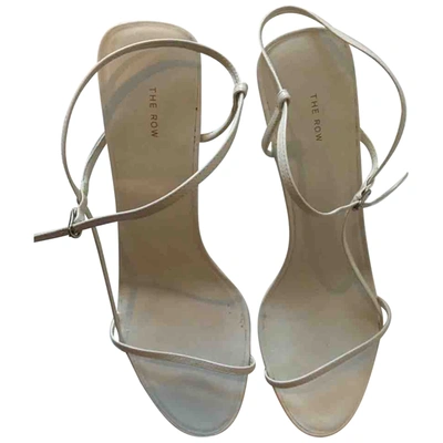 Pre-owned The Row Bare Leather Sandal In White