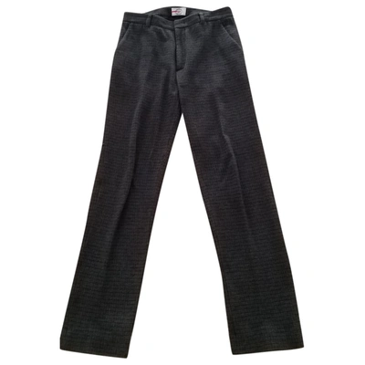 Pre-owned Prada Wool Chino Trousers In Anthracite