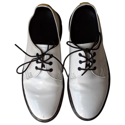 Pre-owned Dr. Martens' 1461 (3 Eye) Patent Leather Lace Ups In White