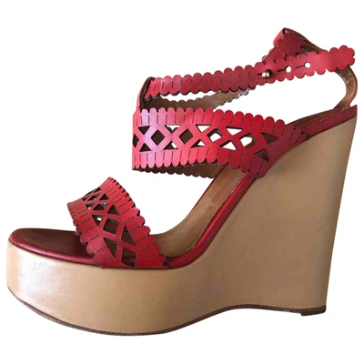 Pre-owned Chloé Leather Sandal In Red