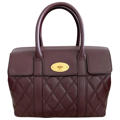 Pre-owned Mulberry Bayswater Leather Satchel In Burgundy