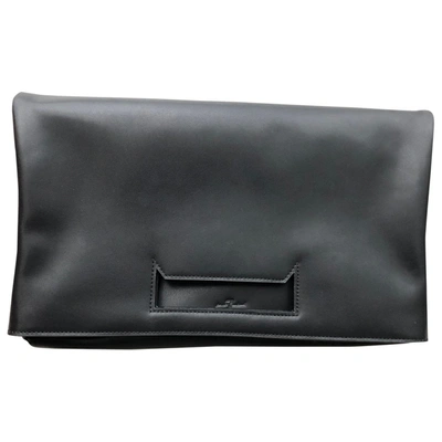 Pre-owned 7 For All Mankind Leather Clutch Bag In Black
