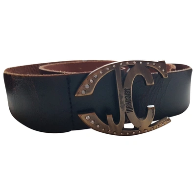 Pre-owned Just Cavalli Leather Belt In Black