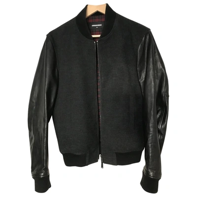 Pre-owned Dsquared2 Leather Jacket In Anthracite