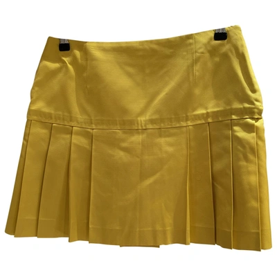 Pre-owned Miu Miu Silk Mini Skirt In Yellow