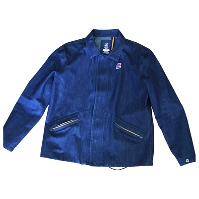 Pre-owned K-way Trench Coat In Blue