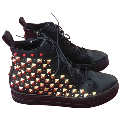 Pre-owned Fausto Puglisi Black Leather Trainers