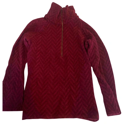 Pre-owned Emporio Armani Wool Cardigan In Burgundy