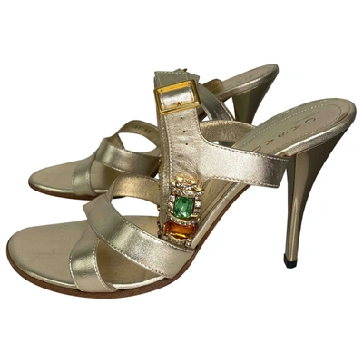 Pre-owned Casadei Leather Sandal In Gold