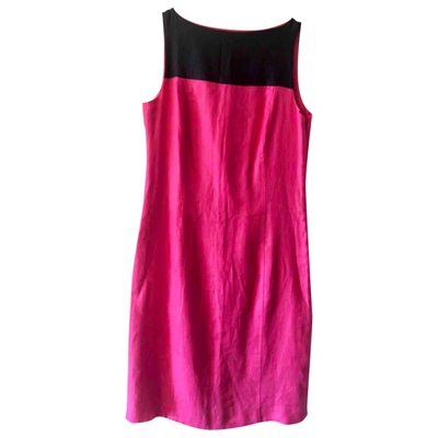 Pre-owned Lauren Ralph Lauren Linen Mid-length Dress In Pink