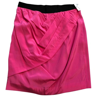 Pre-owned Dkny Silk Mini Skirt In Pink