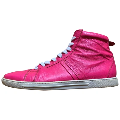Pre-owned Givenchy Leather High Trainers In Pink