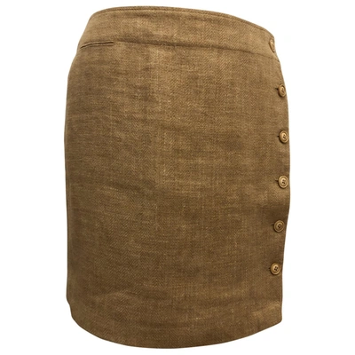 Pre-owned Ralph Lauren Linen Mid-length Skirt In Camel