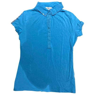 Pre-owned Blumarine Turquoise Synthetic Top
