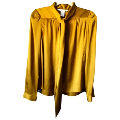 Pre-owned Diane Von Furstenberg Silk Blouse In Yellow