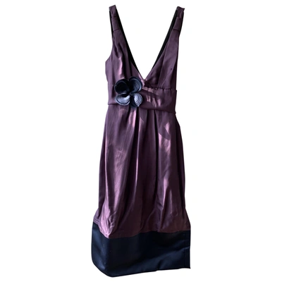Pre-owned Vera Wang Purple Silk Dress