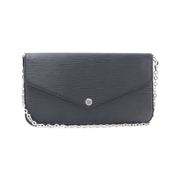 Pre-Owned Louis Vuitton FÉlicie Black Leather Clutch Bag | ModeSens