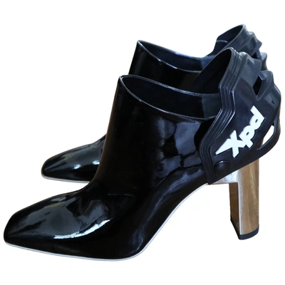 Pre-owned Alyx Patent Leather Ankle Boots In Black
