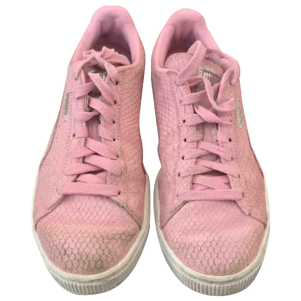 pink suede trainers