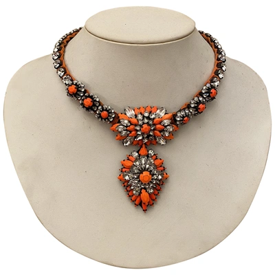 Pre-owned Shourouk Orange Crystal Necklace