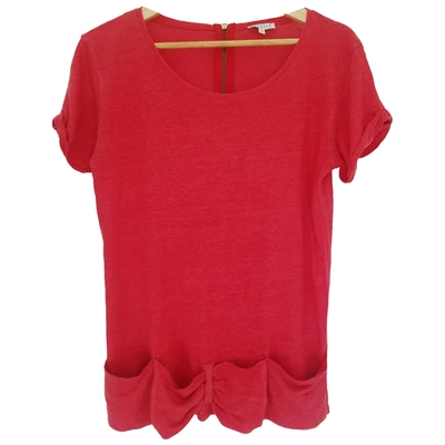 Pre-owned Claudie Pierlot Linen T-shirt In Red