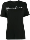 Versace Signature Logo Cotton Jersey T-shirt In Black,white