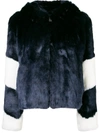 La Seine & Moi Lisa Faux Fur Jacket In Blue