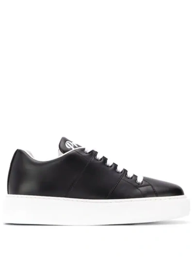 Prada Platform Low-top Sneakers In Black