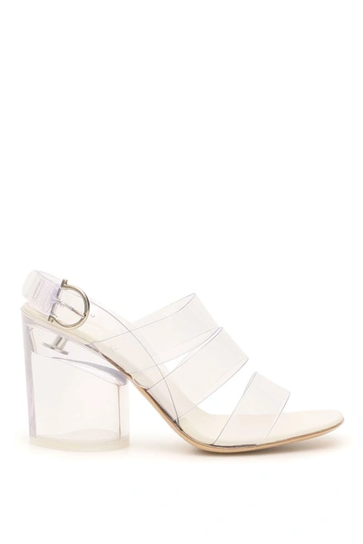 Ferragamo Trezze Pvc Sandals 85 In White